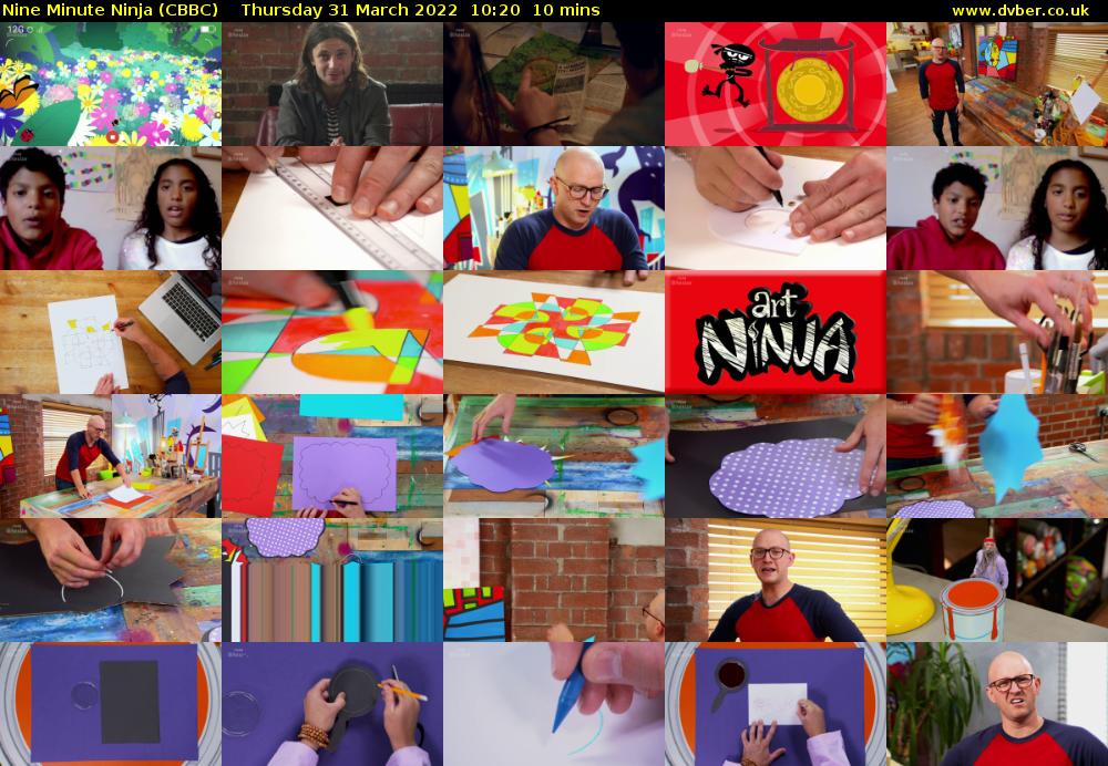 Nine Minute Ninja (CBBC) Thursday 31 March 2022 10:20 - 10:30