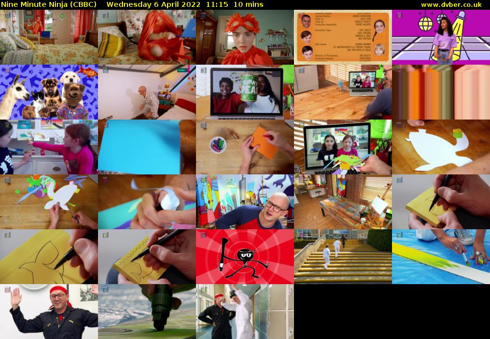 Nine Minute Ninja (CBBC) Wednesday 6 April 2022 11:15 - 11:25