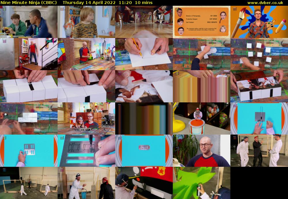 Nine Minute Ninja (CBBC) Thursday 14 April 2022 11:20 - 11:30