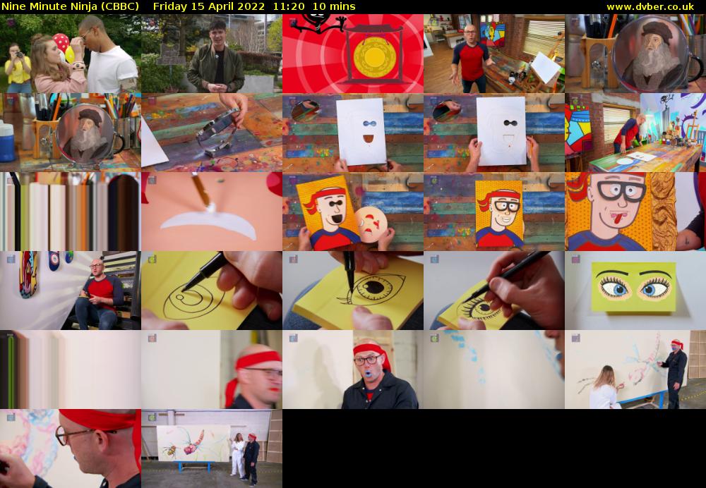 Nine Minute Ninja (CBBC) Friday 15 April 2022 11:20 - 11:30