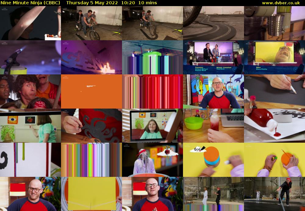 Nine Minute Ninja (CBBC) Thursday 5 May 2022 10:20 - 10:30