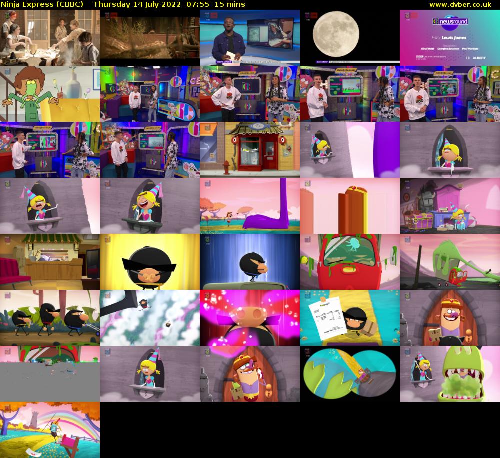 Ninja Express (CBBC) Thursday 14 July 2022 07:55 - 08:10