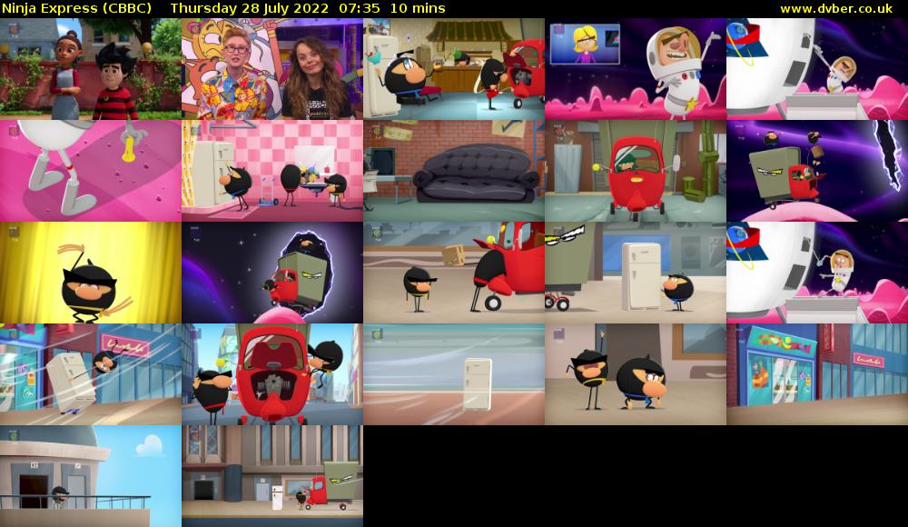Ninja Express (CBBC) Thursday 28 July 2022 07:35 - 07:45