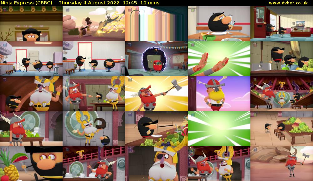 Ninja Express (CBBC) Thursday 4 August 2022 12:45 - 12:55
