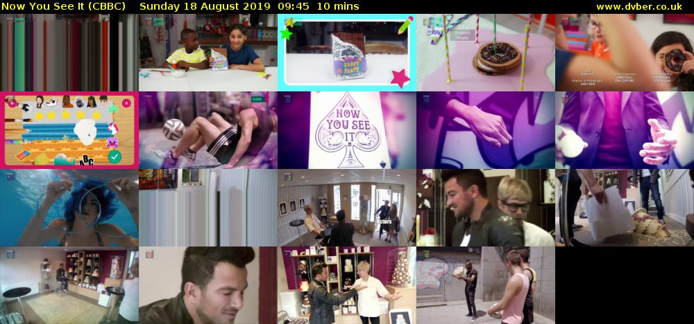 Now You See It (CBBC) Sunday 18 August 2019 09:45 - 09:55