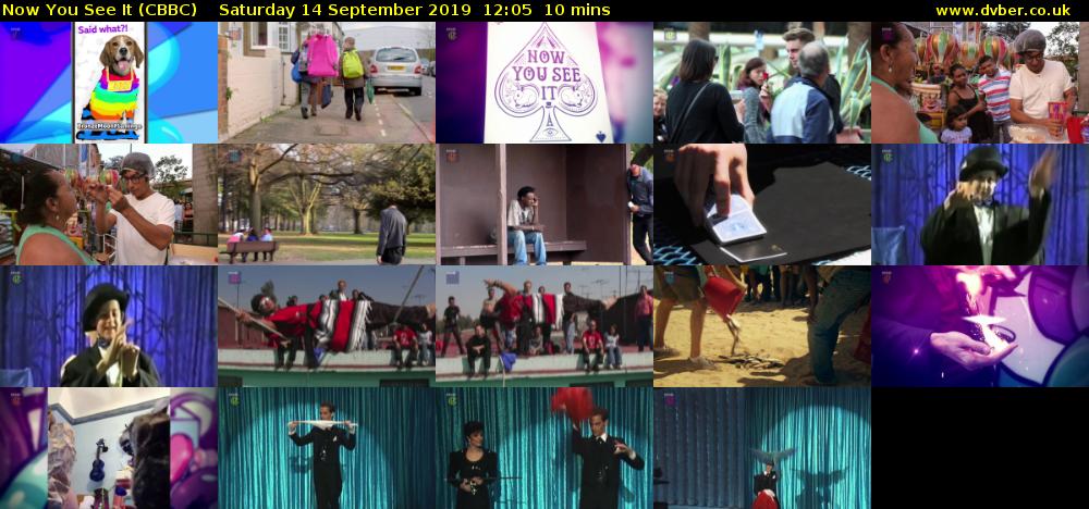 Now You See It (CBBC) Saturday 14 September 2019 12:05 - 12:15