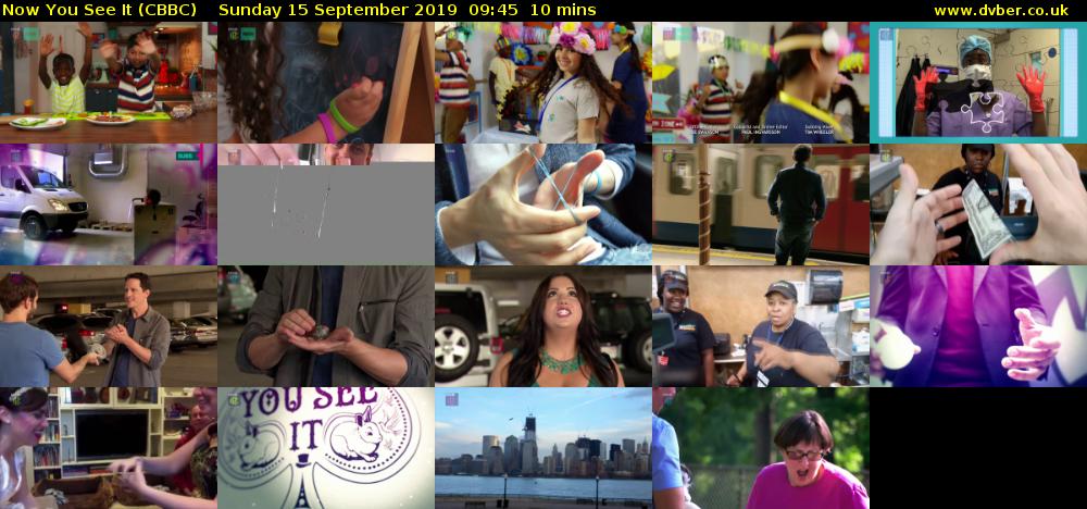 Now You See It (CBBC) Sunday 15 September 2019 09:45 - 09:55