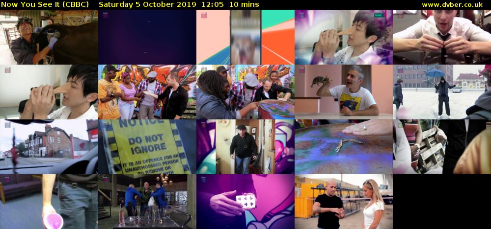 Now You See It (CBBC) Saturday 5 October 2019 12:05 - 12:15