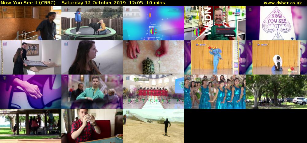 Now You See It (CBBC) Saturday 12 October 2019 12:05 - 12:15
