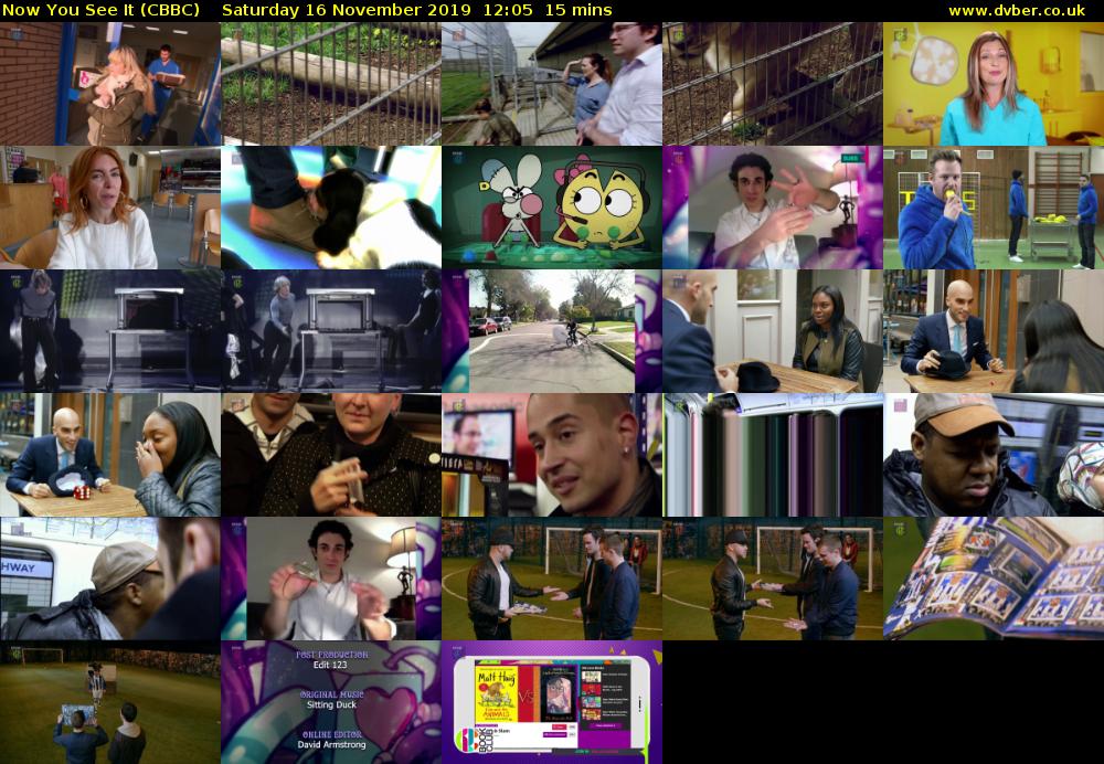Now You See It (CBBC) Saturday 16 November 2019 12:05 - 12:20
