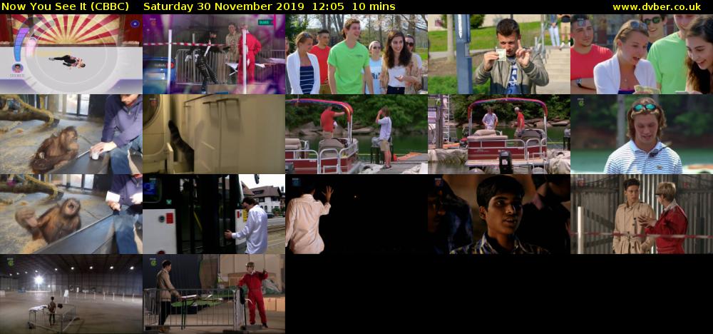 Now You See It (CBBC) Saturday 30 November 2019 12:05 - 12:15