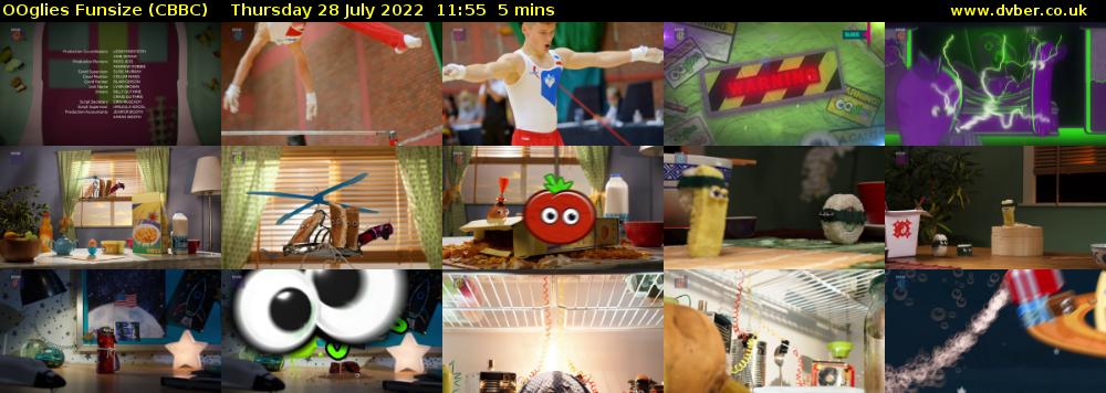 OOglies Funsize (CBBC) Thursday 28 July 2022 11:55 - 12:00