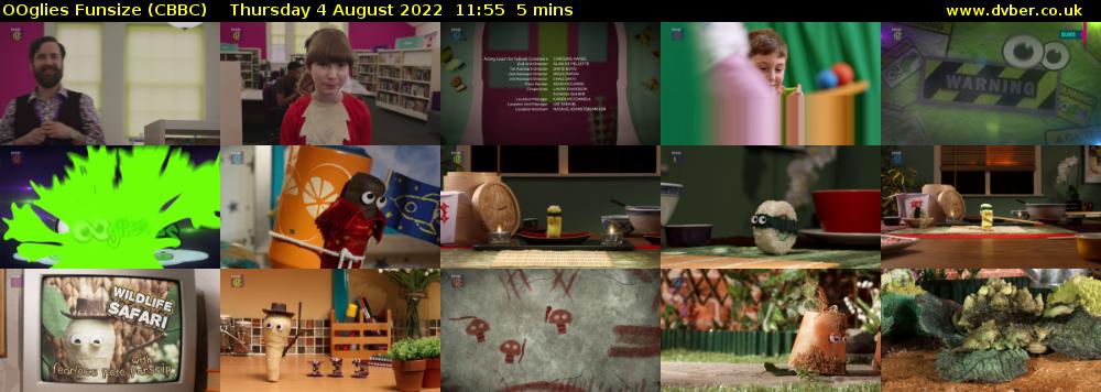 OOglies Funsize (CBBC) Thursday 4 August 2022 11:55 - 12:00