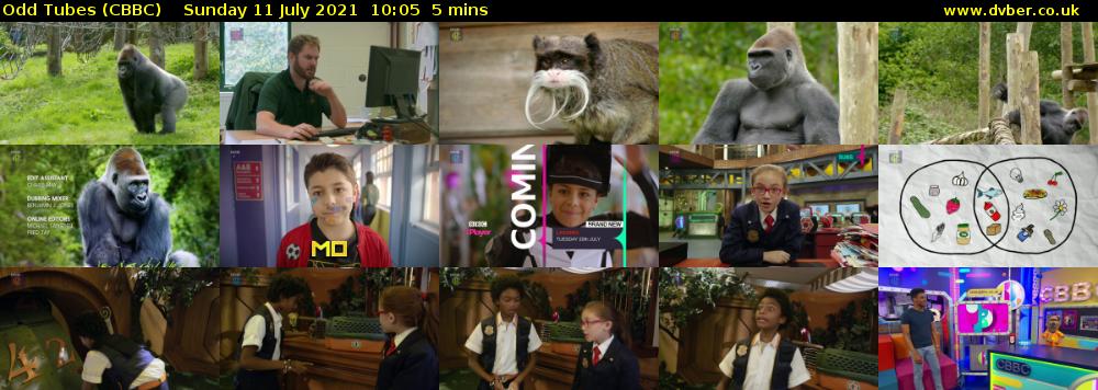 Odd Tubes (CBBC) Sunday 11 July 2021 10:05 - 10:10