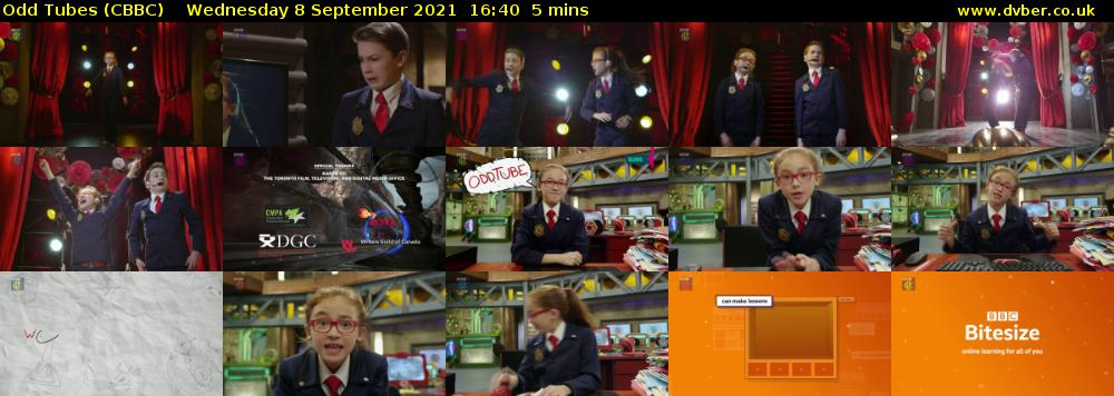 Odd Tubes (CBBC) Wednesday 8 September 2021 16:40 - 16:45