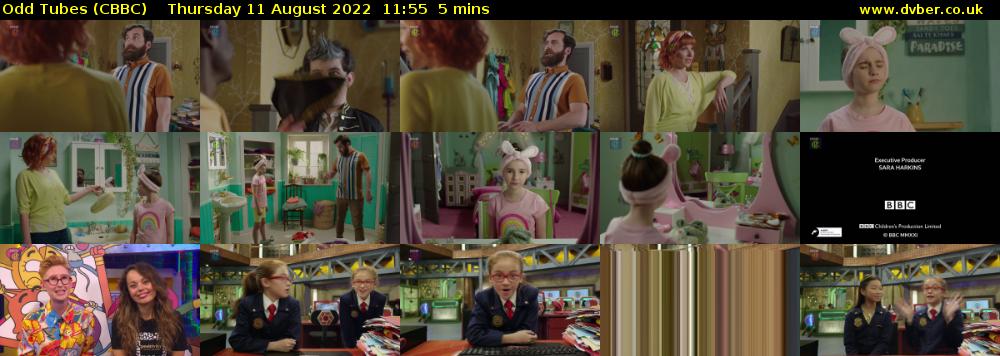 Odd Tubes (CBBC) Thursday 11 August 2022 11:55 - 12:00