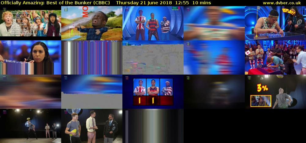 Officially Amazing: Best of the Bunker (CBBC) Thursday 21 June 2018 12:55 - 13:05