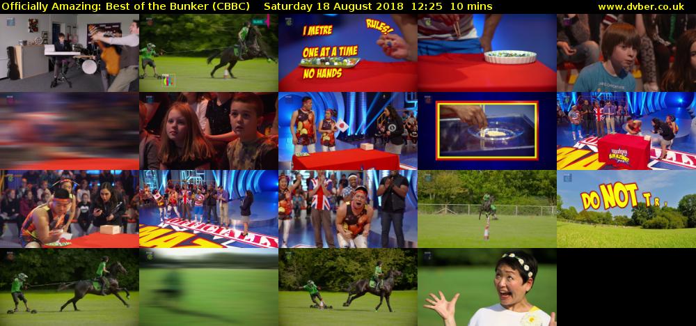 Officially Amazing: Best of the Bunker (CBBC) Saturday 18 August 2018 12:25 - 12:35
