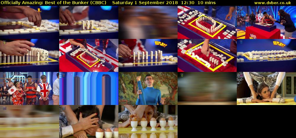 Officially Amazing: Best of the Bunker (CBBC) Saturday 1 September 2018 12:30 - 12:40