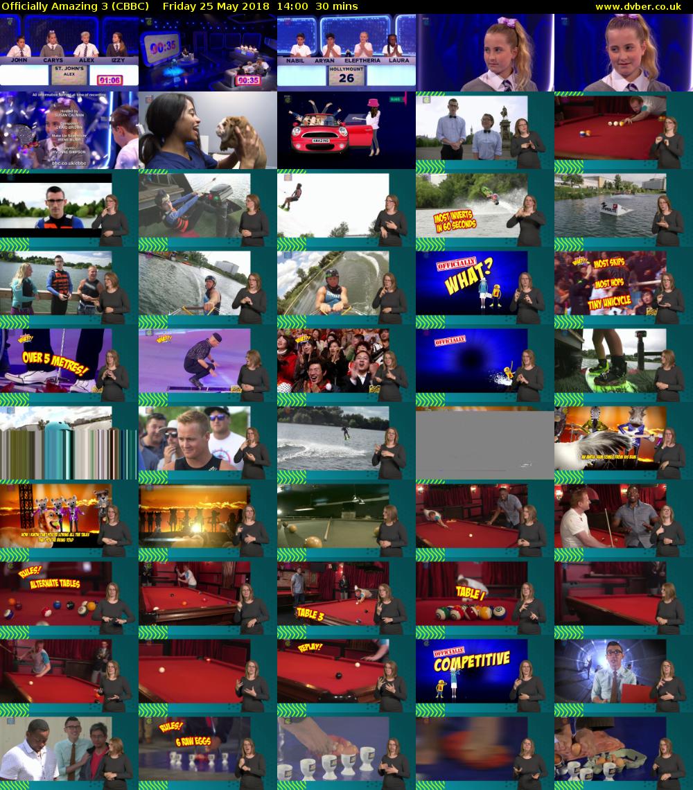 Officially Amazing 3 (CBBC) Friday 25 May 2018 14:00 - 14:30
