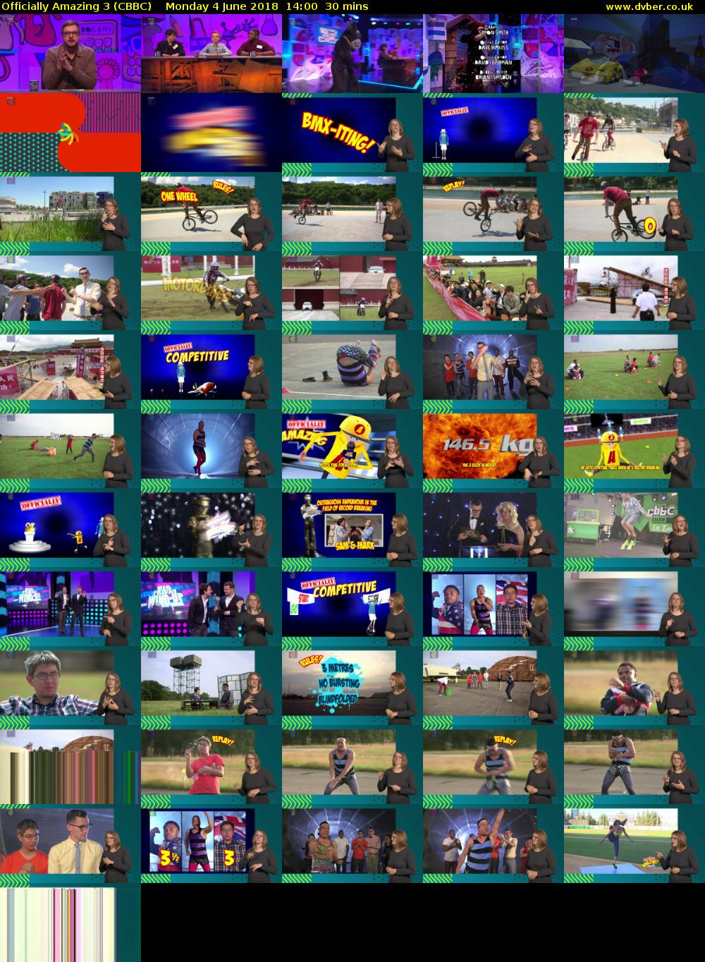 Officially Amazing 3 (CBBC) Monday 4 June 2018 14:00 - 14:30