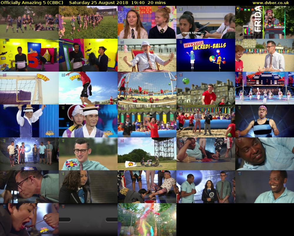 Officially Amazing 5 (CBBC) Saturday 25 August 2018 19:40 - 20:00
