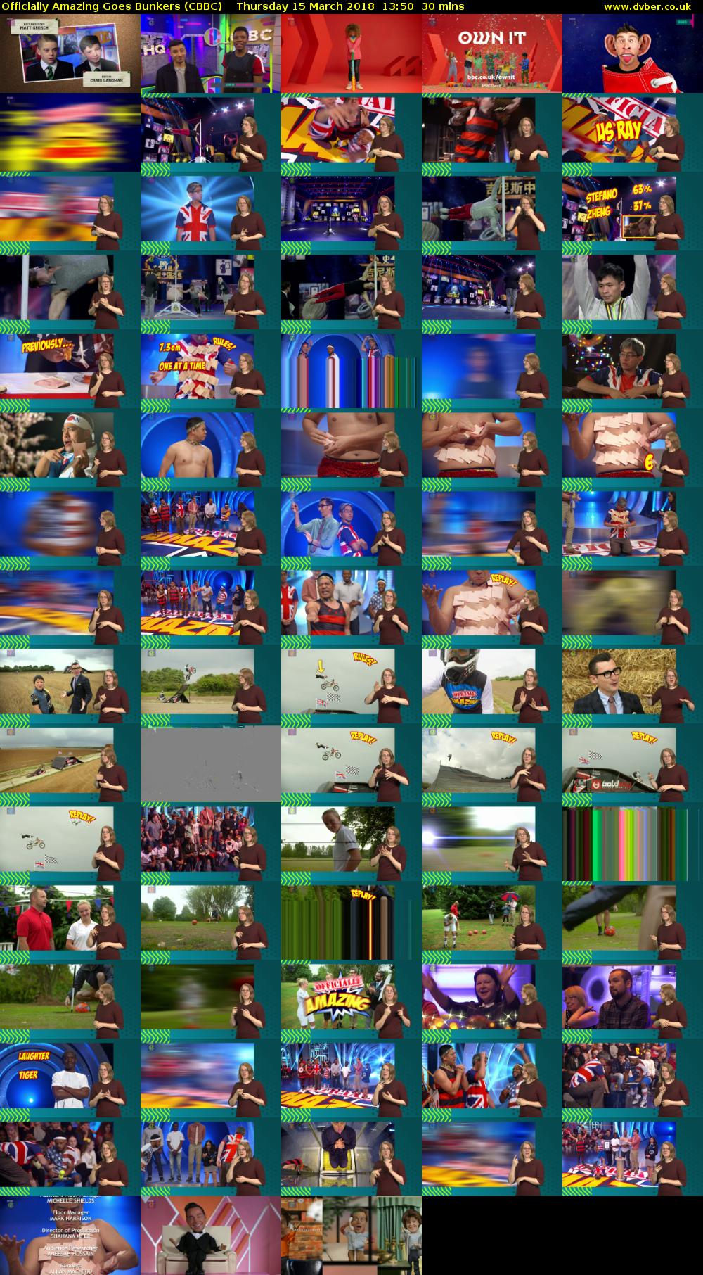 Officially Amazing Goes Bunkers (CBBC) Thursday 15 March 2018 13:50 - 14:20