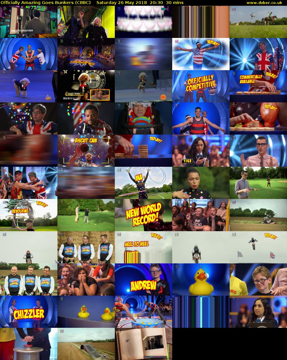 Officially Amazing Goes Bunkers (CBBC) Saturday 26 May 2018 20:30 - 21:00