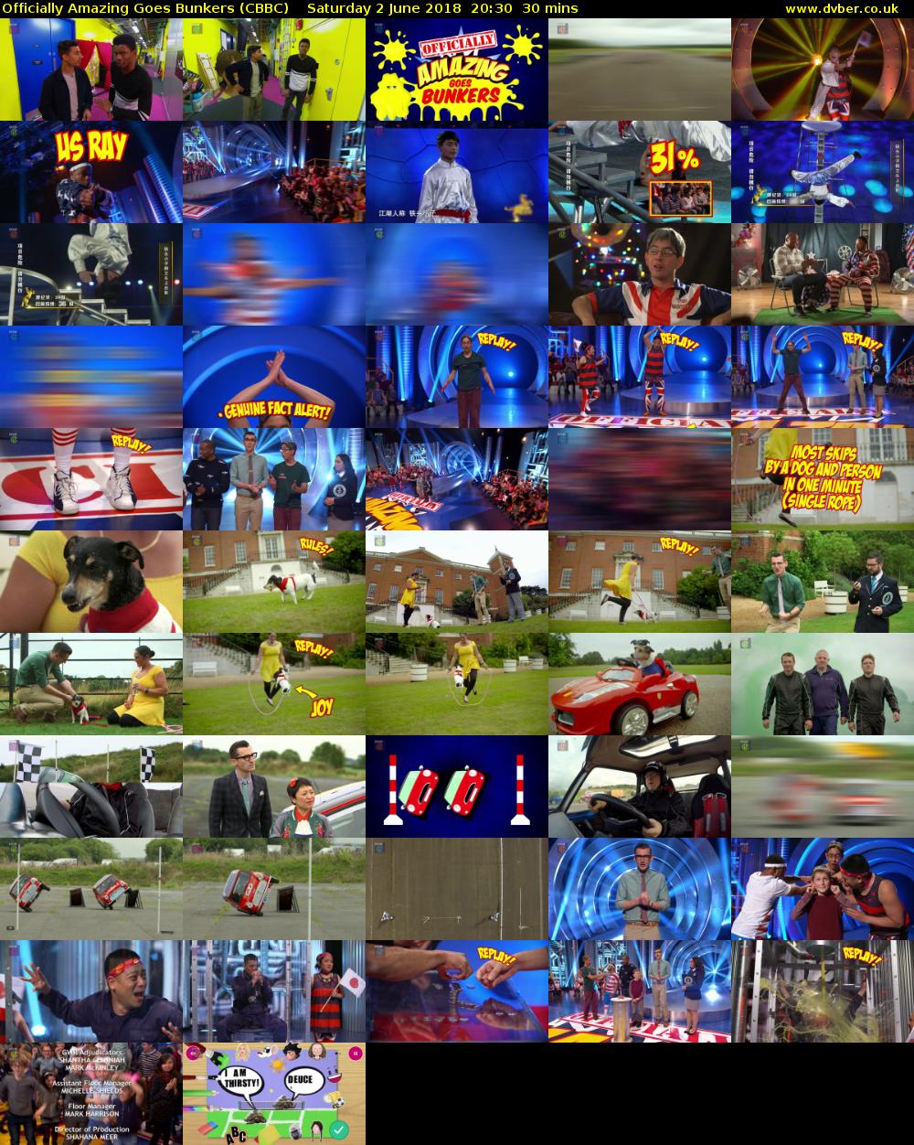 Officially Amazing Goes Bunkers (CBBC) Saturday 2 June 2018 20:30 - 21:00