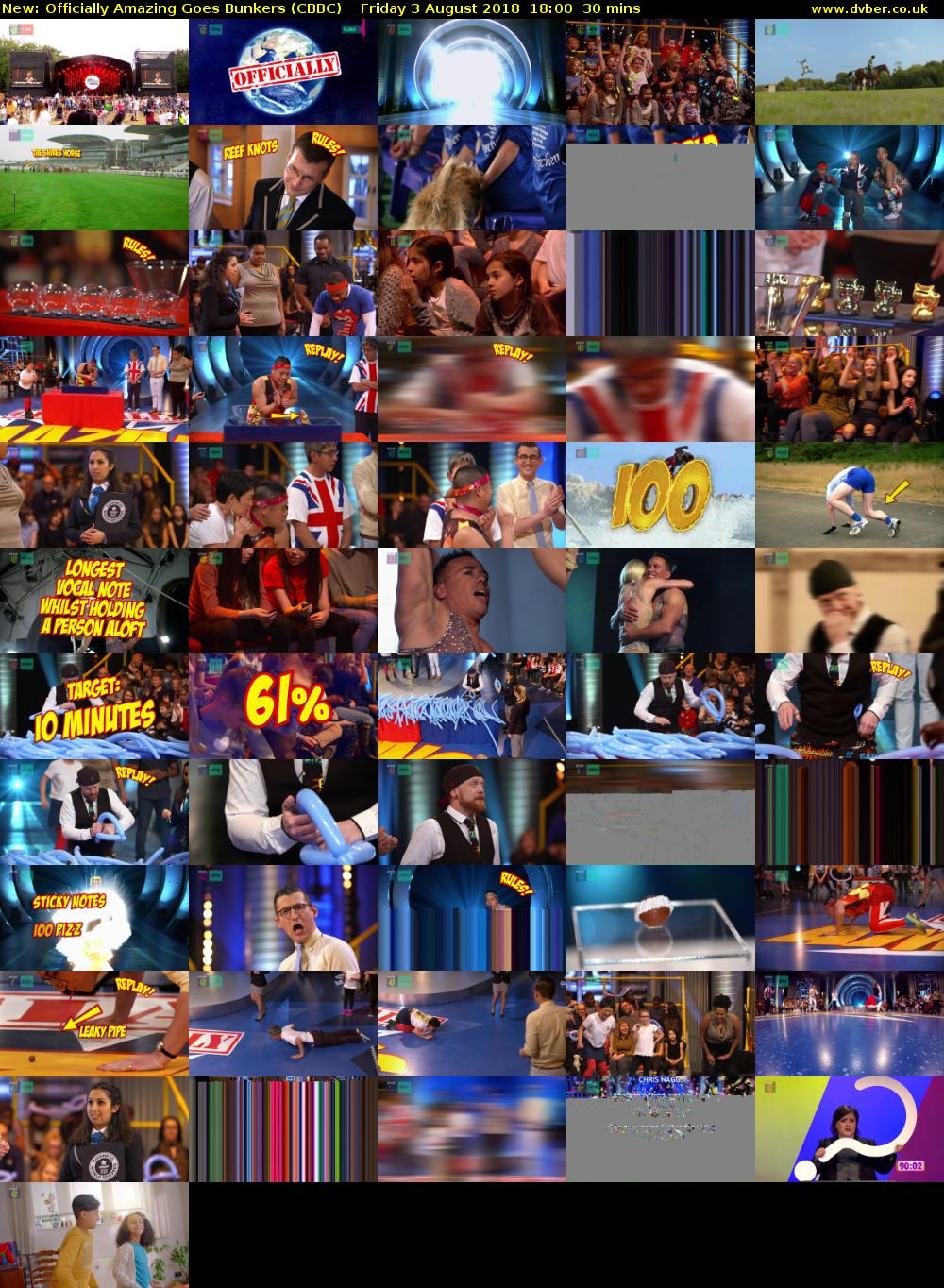 Officially Amazing Goes Bunkers (CBBC) Friday 3 August 2018 18:00 - 18:30