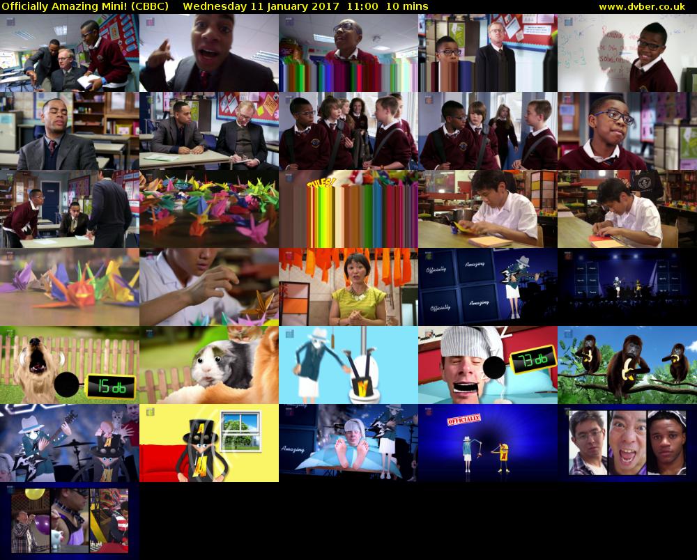 Officially Amazing Mini! (CBBC) Wednesday 11 January 2017 11:00 - 11:10