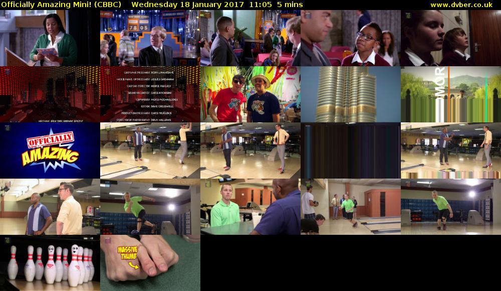 Officially Amazing Mini! (CBBC) Wednesday 18 January 2017 11:05 - 11:10