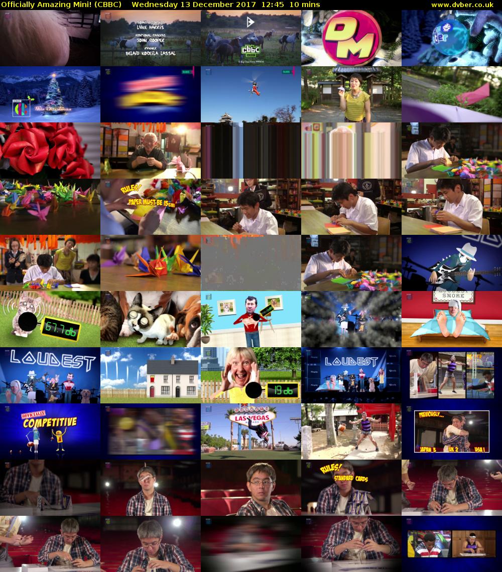 Officially Amazing Mini! (CBBC) Wednesday 13 December 2017 12:45 - 12:55