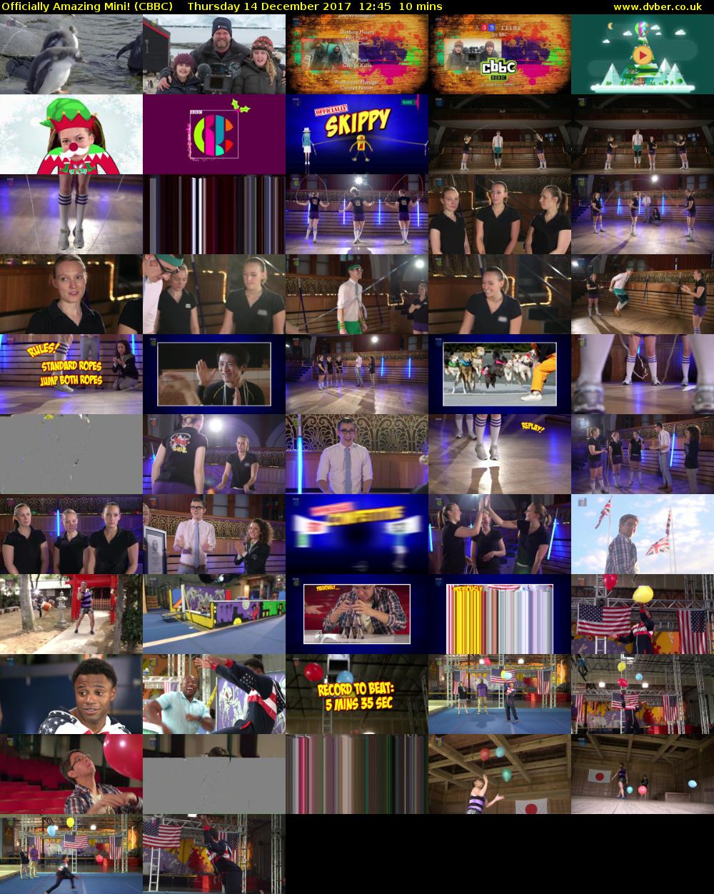 Officially Amazing Mini! (CBBC) Thursday 14 December 2017 12:45 - 12:55