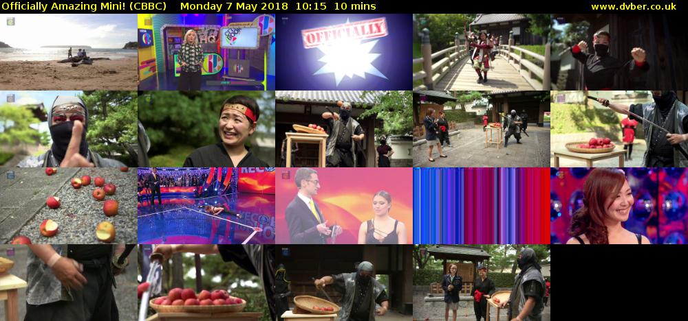 Officially Amazing Mini! (CBBC) Monday 7 May 2018 10:15 - 10:25