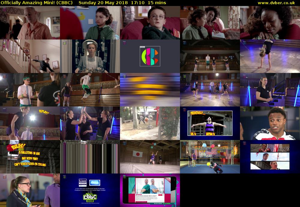 Officially Amazing Mini! (CBBC) Sunday 20 May 2018 17:10 - 17:25