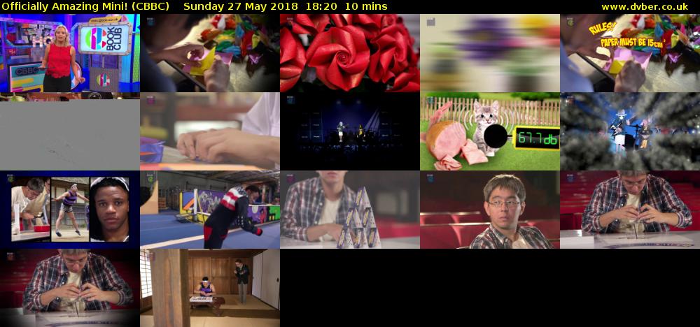 Officially Amazing Mini! (CBBC) Sunday 27 May 2018 18:20 - 18:30