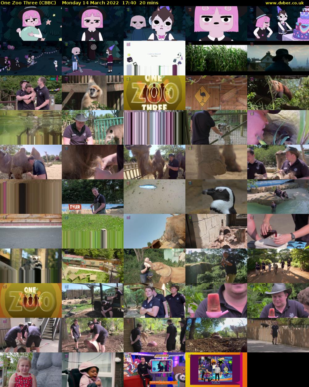 One Zoo Three (CBBC) Monday 14 March 2022 17:40 - 18:00