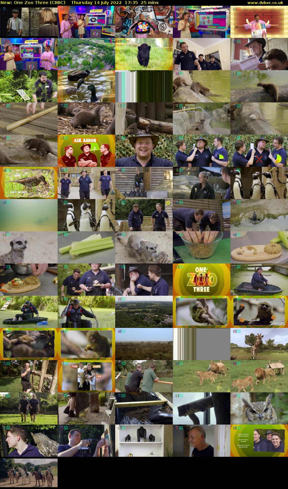 One Zoo Three (CBBC) Thursday 14 July 2022 17:35 - 18:00