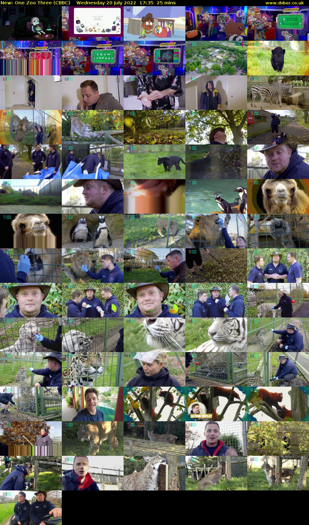 One Zoo Three (CBBC) Wednesday 20 July 2022 17:35 - 18:00