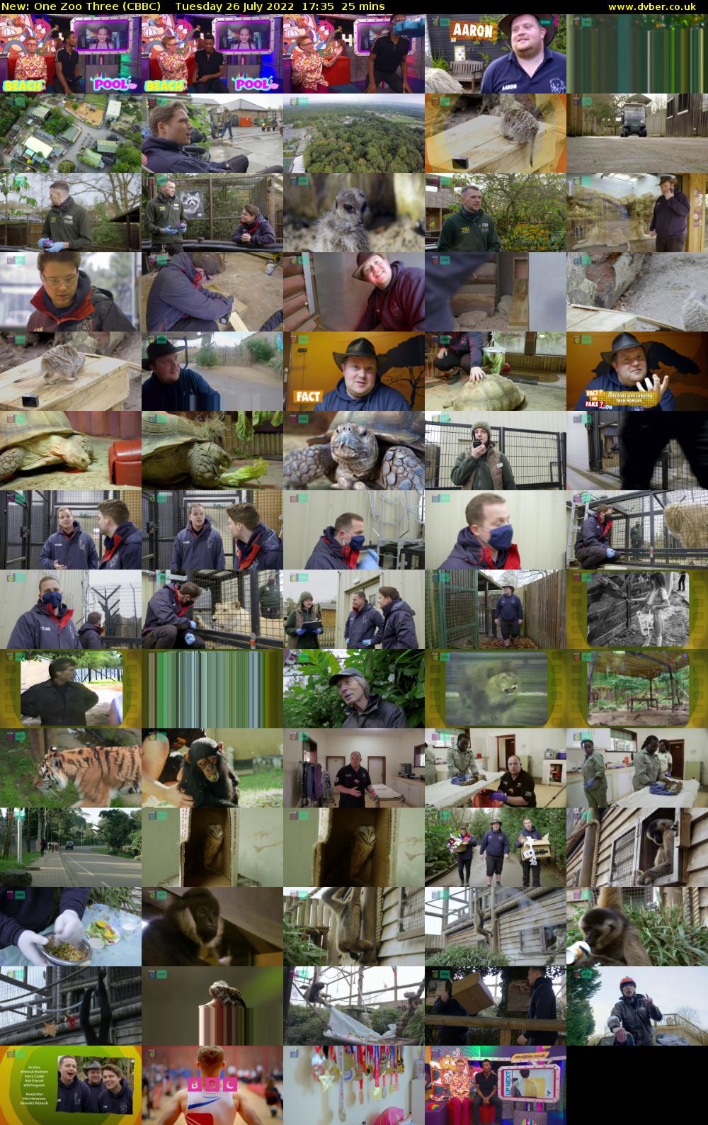 One Zoo Three (CBBC) Tuesday 26 July 2022 17:35 - 18:00