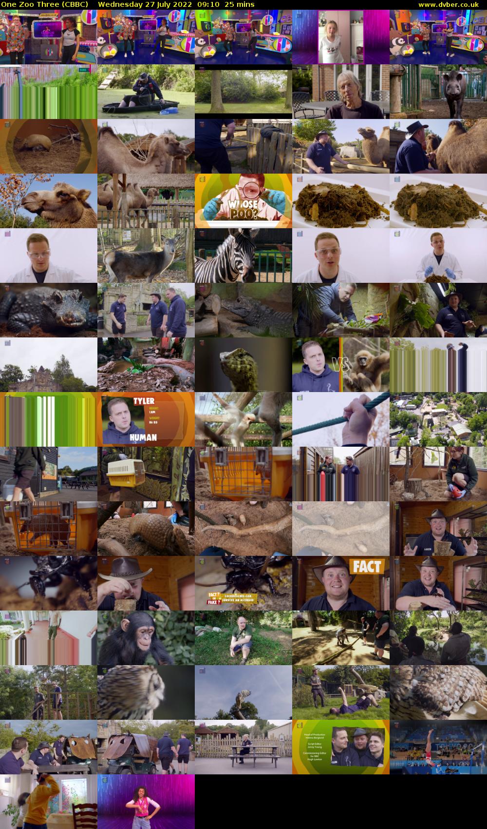 One Zoo Three (CBBC) Wednesday 27 July 2022 09:10 - 09:35