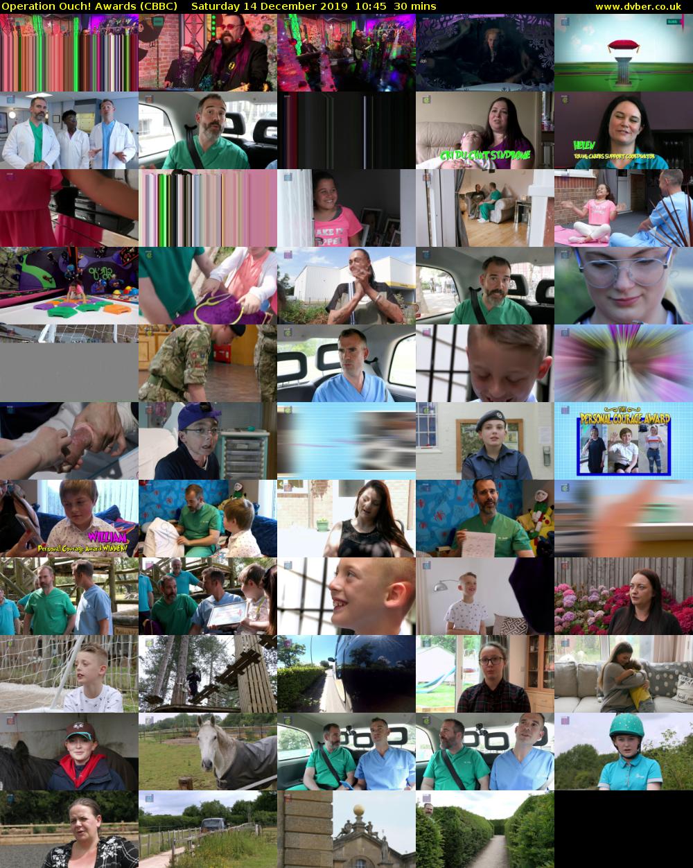 Operation Ouch! Awards (CBBC) Saturday 14 December 2019 10:45 - 11:15