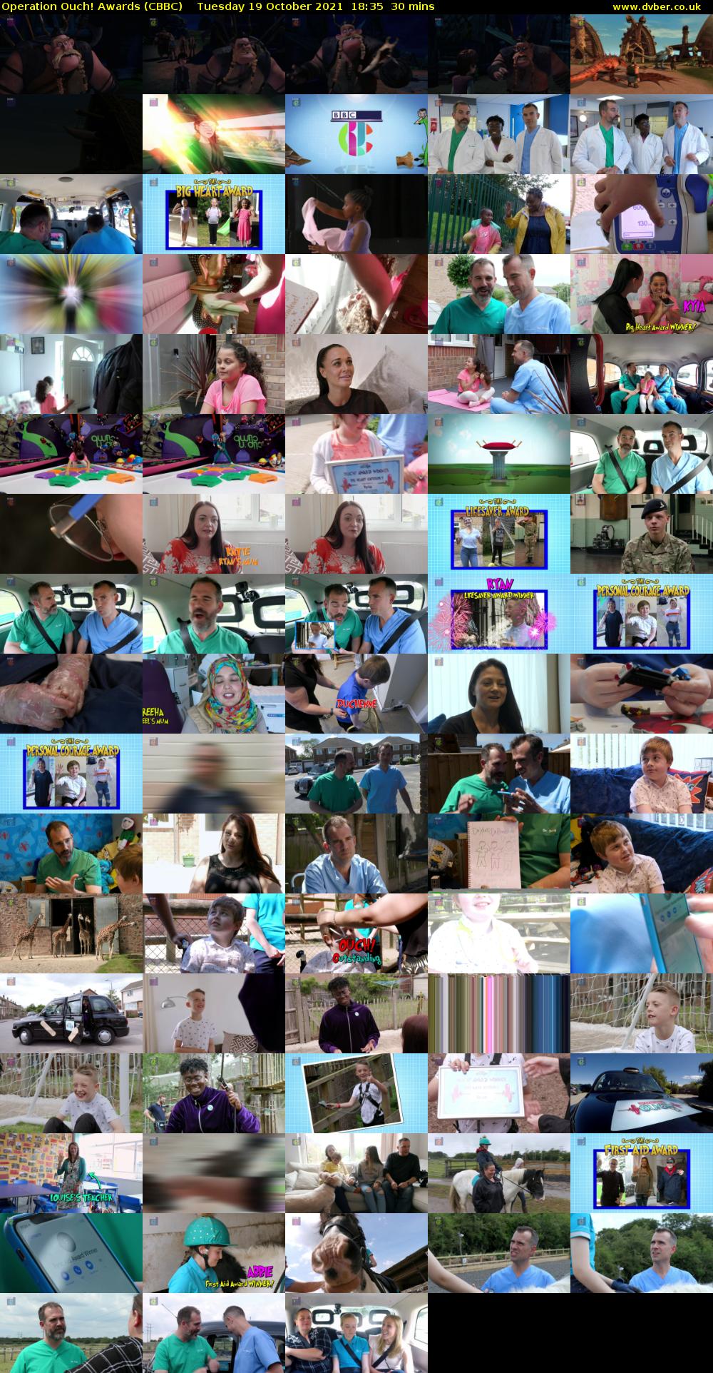 Operation Ouch! Awards (CBBC) Tuesday 19 October 2021 18:35 - 19:05