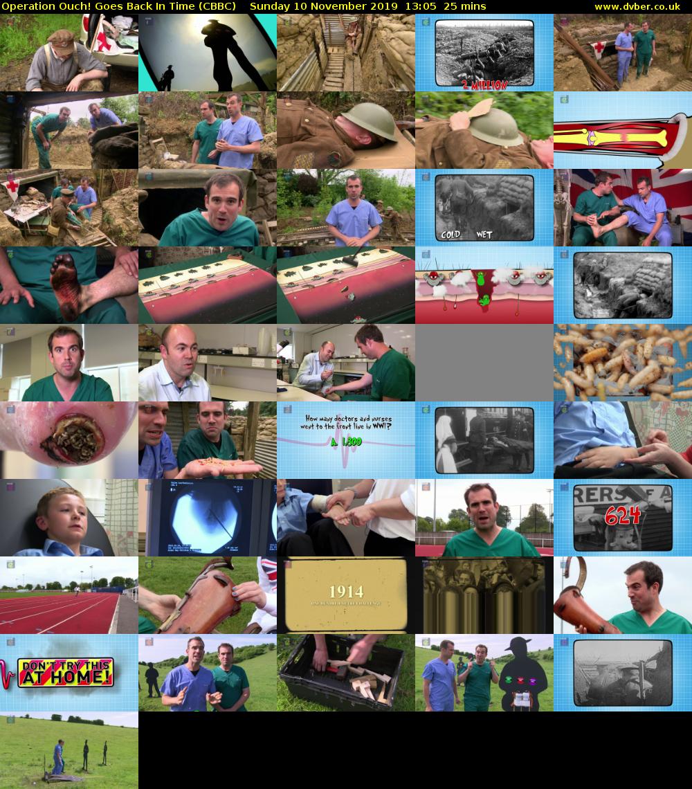 Operation Ouch! Goes Back In Time (CBBC) Sunday 10 November 2019 13:05 - 13:30