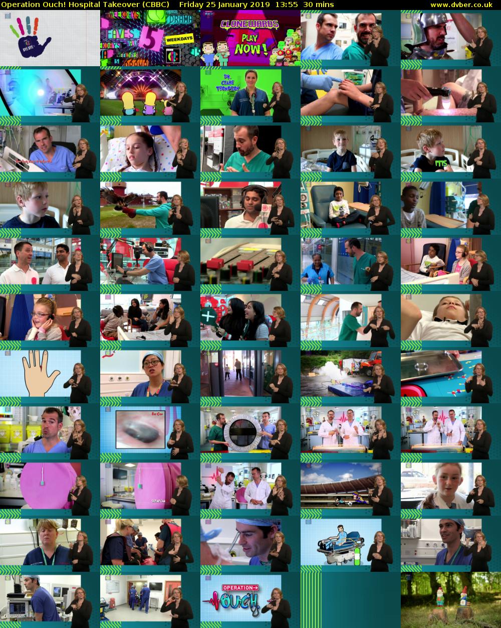 Operation Ouch! Hospital Takeover (CBBC) Friday 25 January 2019 13:55 - 14:25