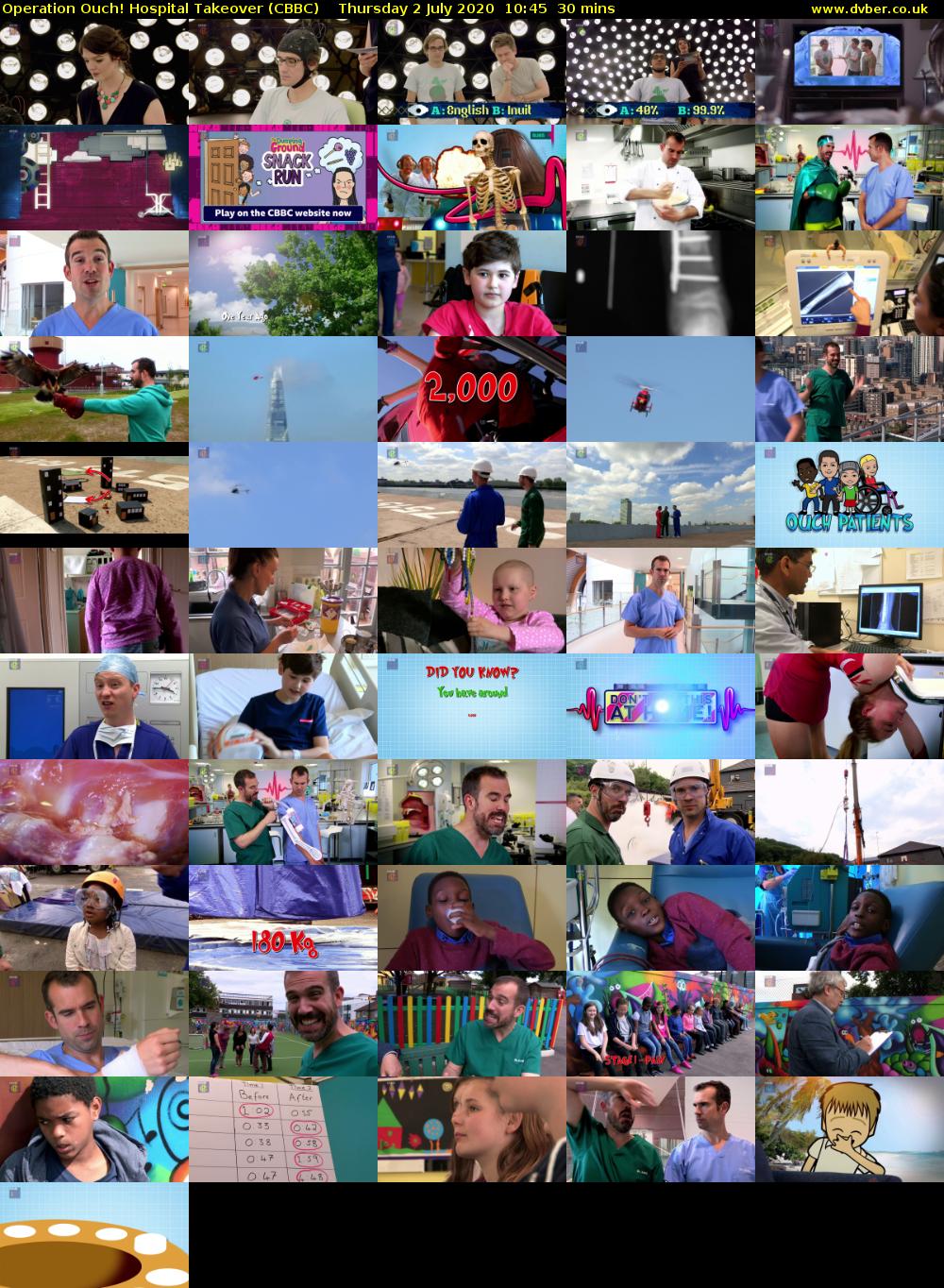 Operation Ouch! Hospital Takeover (CBBC) Thursday 2 July 2020 10:45 - 11:15