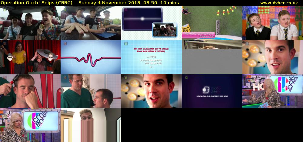 Operation Ouch! Snips (CBBC) Sunday 4 November 2018 08:50 - 09:00