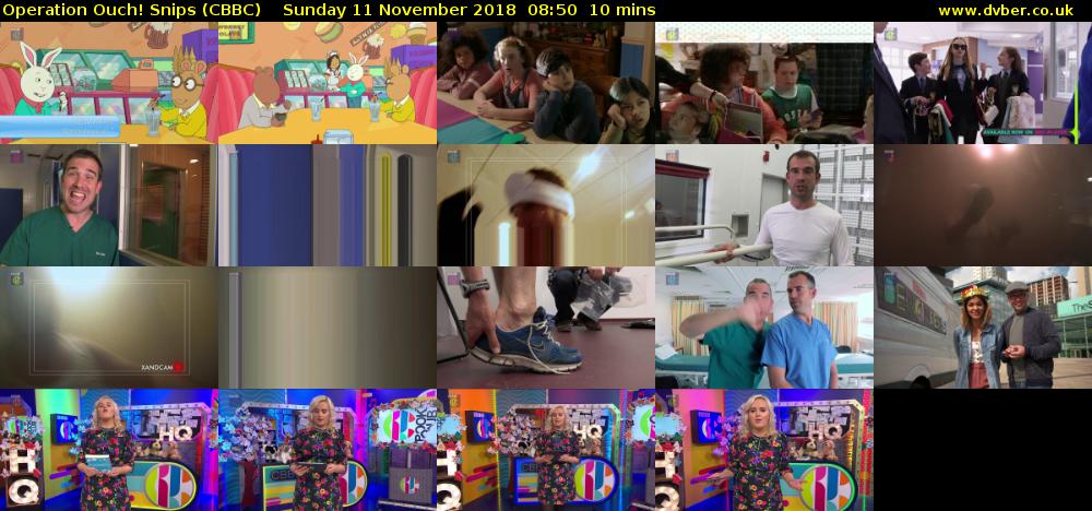 Operation Ouch! Snips (CBBC) Sunday 11 November 2018 08:50 - 09:00