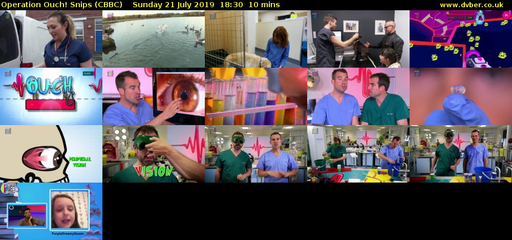 Operation Ouch! Snips (CBBC) Sunday 21 July 2019 18:30 - 18:40